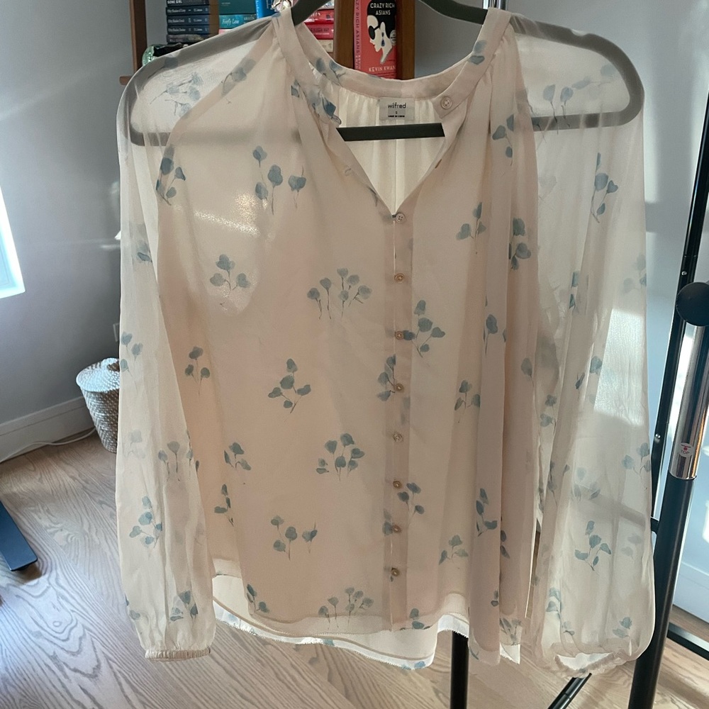 Arizona Wilfred Floral Sheer Blouse Small